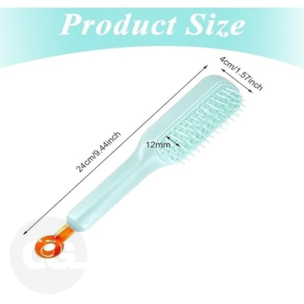 Self-Cleaning Hair Brush - One-Click Cleaning Telescopic Hair Comb, Anti-Static Hairbrush - Image 2